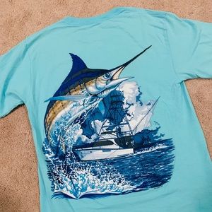 Turquoise Guy Harvey Pocket T-shirt
